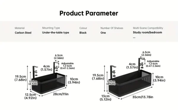 Carbon Steel Undercounter Cable Management Rack