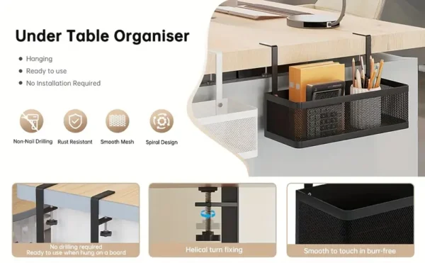 Carbon Steel Undercounter Cable Management Rack