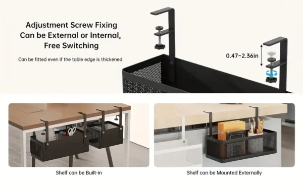 Carbon Steel Undercounter Cable Management Rack