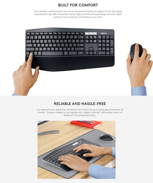 Logitech MK850 Multi-Device Performance 2.4GHz Wireless Keyboard and Mouse Combo
